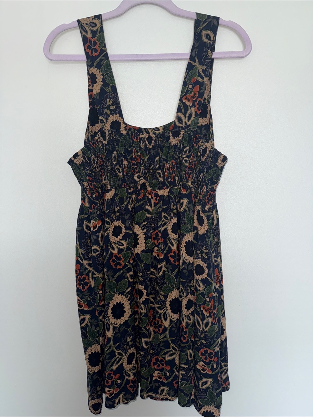 Natural Life | Tricia Mini Dress | Navy Tan Dahlias | XL - Picture 3 of 8